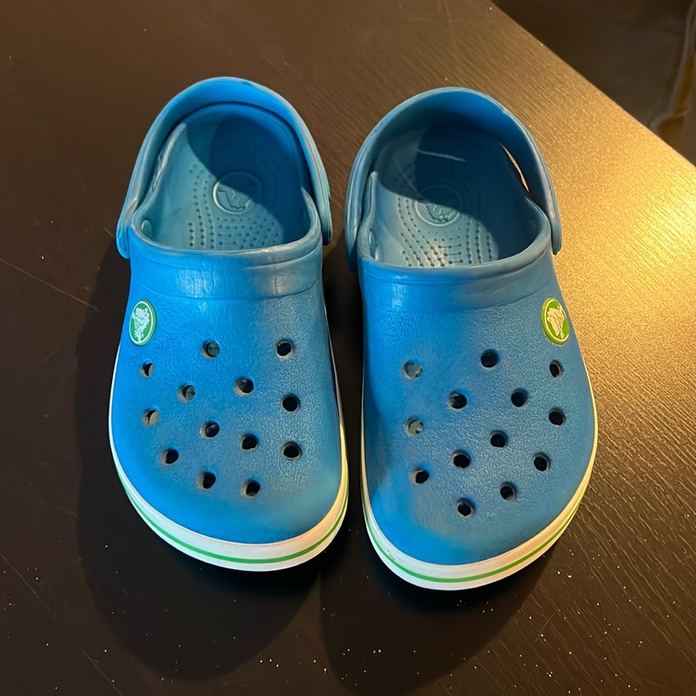 Blue kids crocs size 10-11